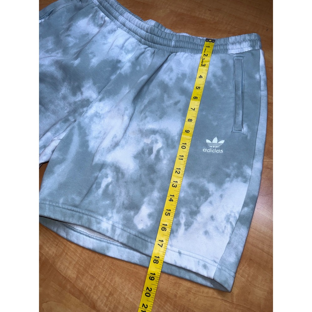 Adidas Originals Essentials Tie Dye Sweat Shorts Green White Trefoil Mens 2XL - Picture 5 of 6